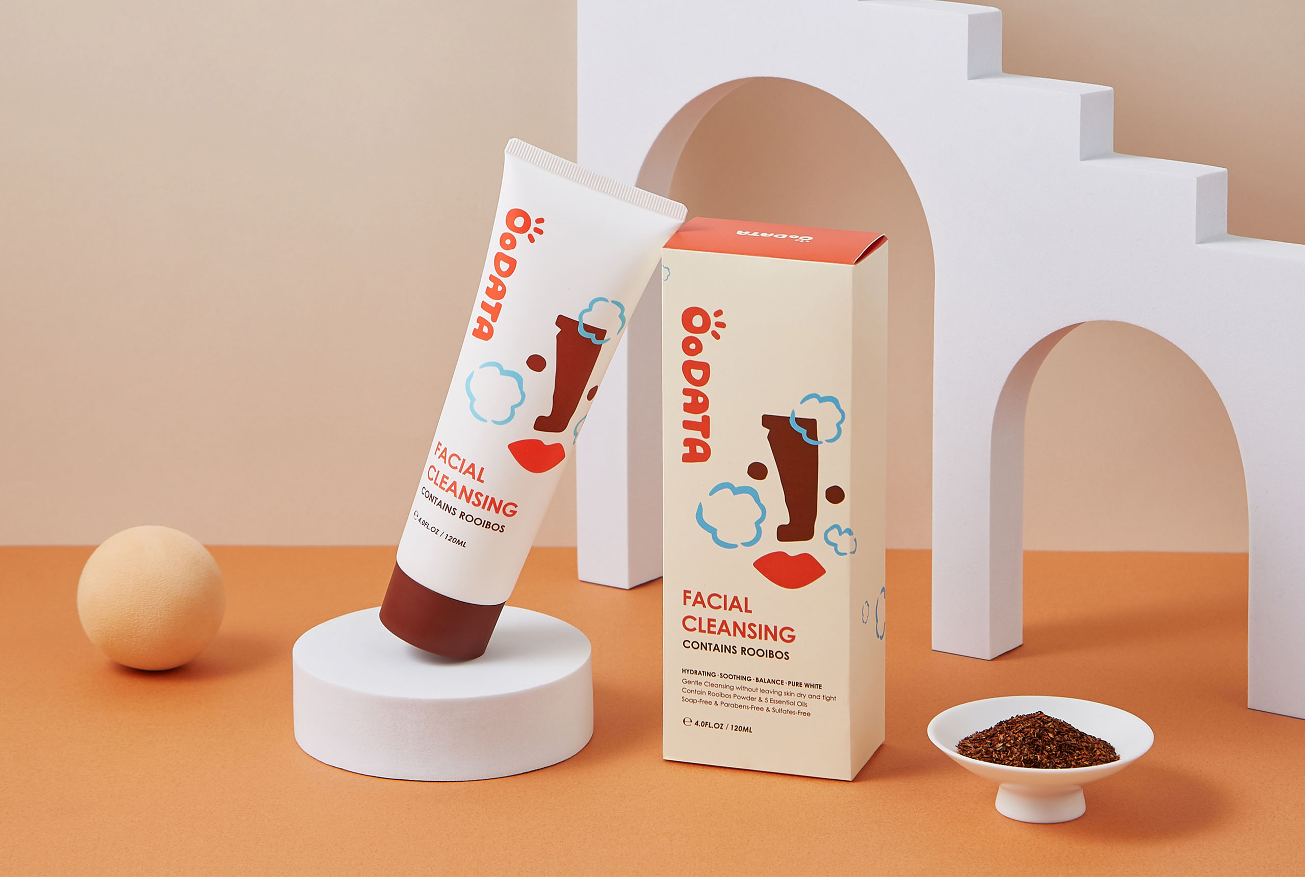 Oodata／品牌包裝設計／博士茶洗面乳 Oodata／Brand & Packaging Design／Rooibos Facial Cleanser
