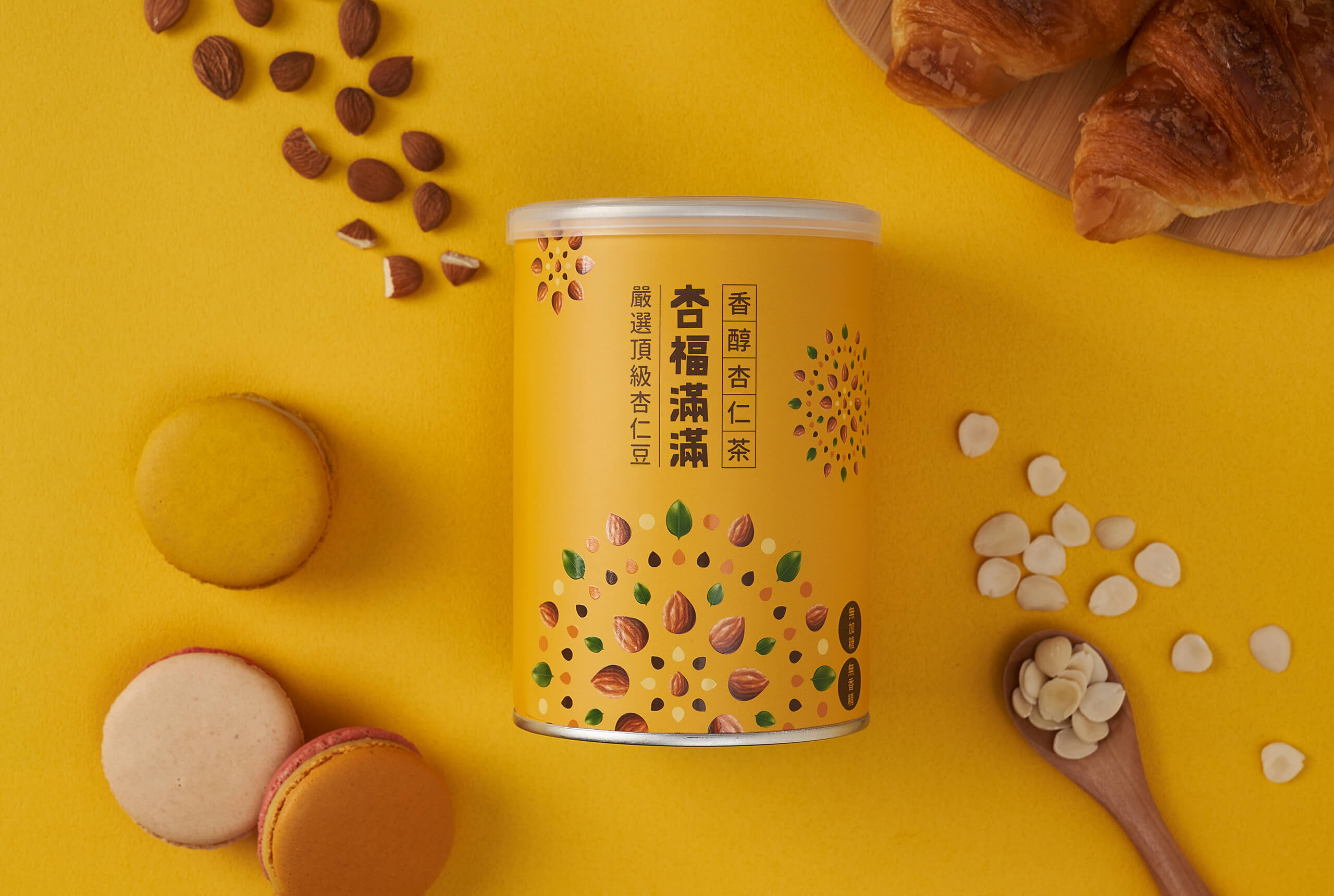 杏福滿滿／品牌包裝設計／享嘉 Daily Enjoy／整合杏仁茶與參氣滿滿系列的品牌與包裝視覺 Xingfu Manman／Brand & Packaging Design／Daily Enjoy／An integrated visual identity for the almond and herbal beverage series